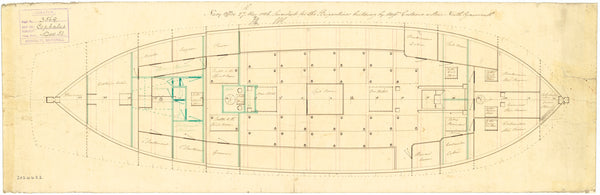 Lower deck plan for HMS 'Cephalus'