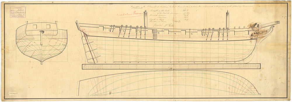 Body Lines plan for HMS 'Cephalus'