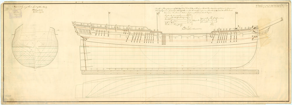Lines plan for 'Hermione' (1782)