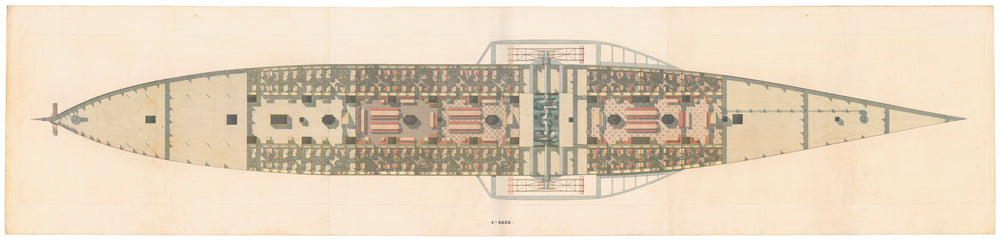 Fourth deck showing accommodation arrangement of SS 'Great Eastern' (1858), a passenger liner