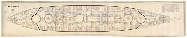 Main deck plan for HMS 'Conqueror' (1911)