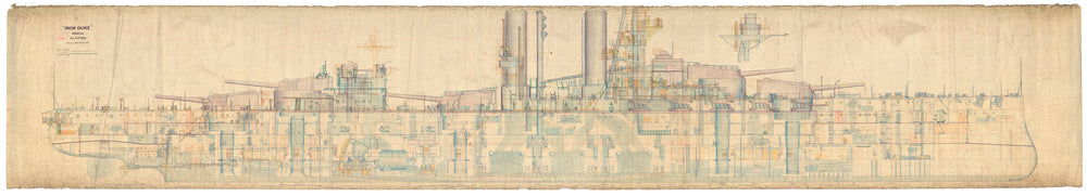 Inboard profile plan for HMS 'Iron Duke' (1912)