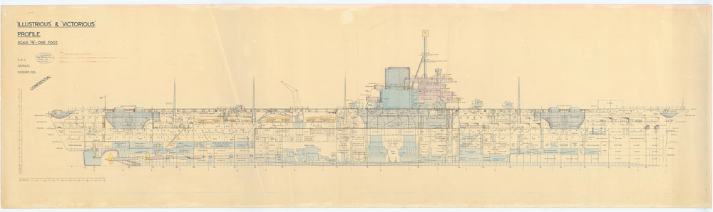 Profile plan for HMS 'Illustrious' & 'Victorious'