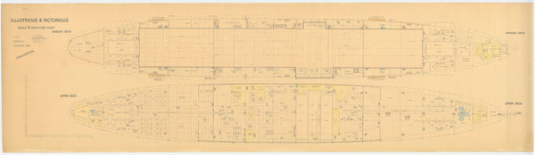 Hangar & Upper Deck plan for HMS 'Illustrious' & 'Victorious'