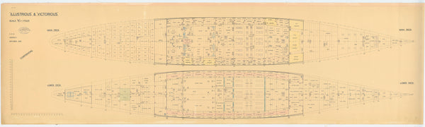 Main deck plan for HMS 'Illustrious' & 'Victorious'