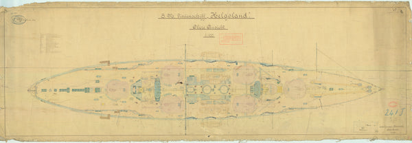 Topsides view plan for SMS 'Helgoland'