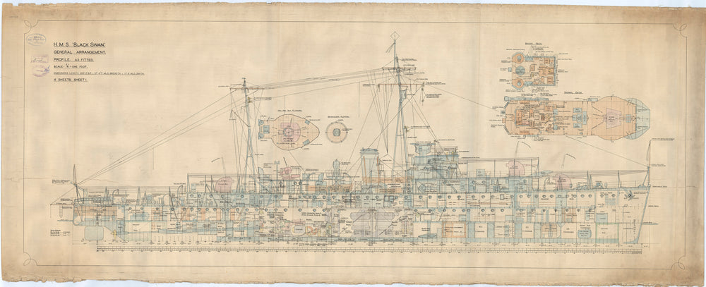 Plan for HMS 'Black Swan' (1939)