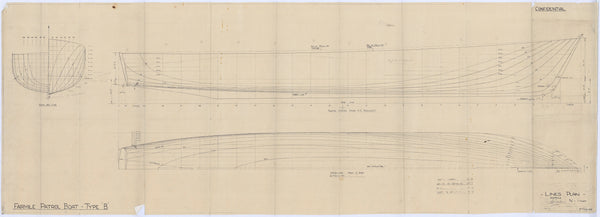 Lines plan for 'Fairmile B'