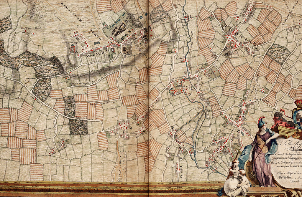 Detail of Map of Wimbledon and Tooting by John Rocque