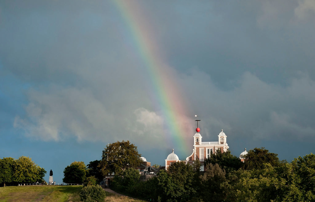 Detail of Royal Observatory Greenwich with rainbow by National Maritime Museum