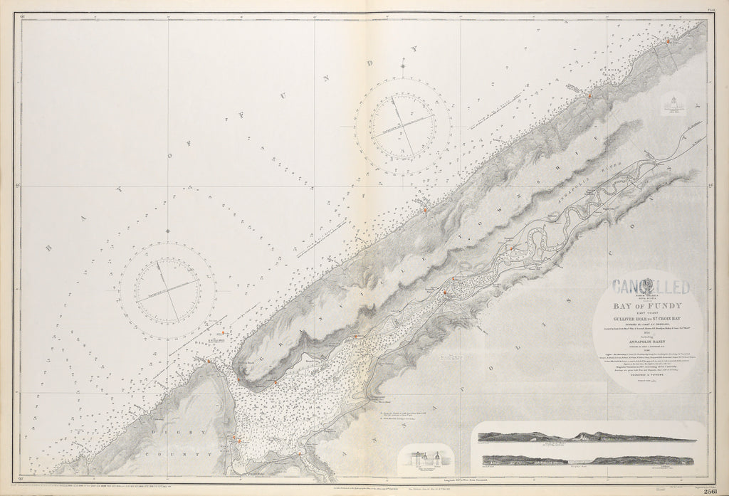 Detail of Chart of Nova Scotia, Bay of Fundy, Gullivers Hole to St Croix Bay, first published 10th February 1858 by Unknown