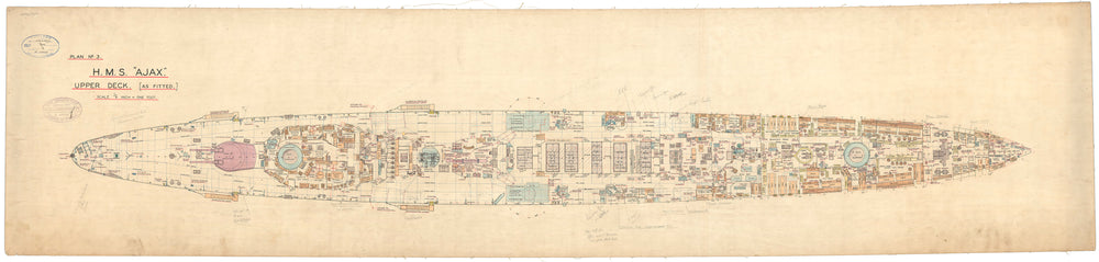 Upper deck plan for 'Ajax' (1934) from 1935