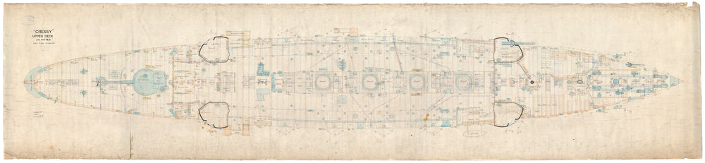 Upper Deck plan of HMS 'Cressy' (1899)