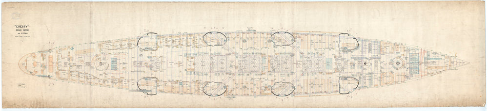 Main Deck plan of HMS 'Cressy' (1899)