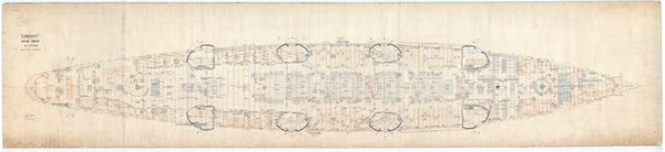 Main Deck plan of HMS 'Cressy' (1899)