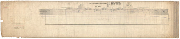 Lines, body, half breadth plan for HMS 'Royal Sovereign' (launched 1891)