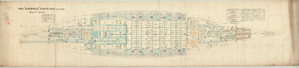 Hold plan for HMS 'Albermarle' (1901) as fitted 1903, modifications 1909 and 1913