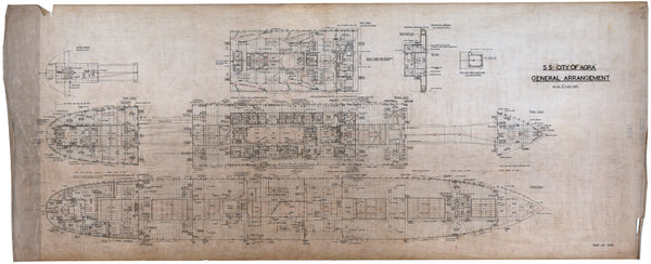 Upper Deck, forecastle, poop and superstructure for SS 'City of Agra' (1936)