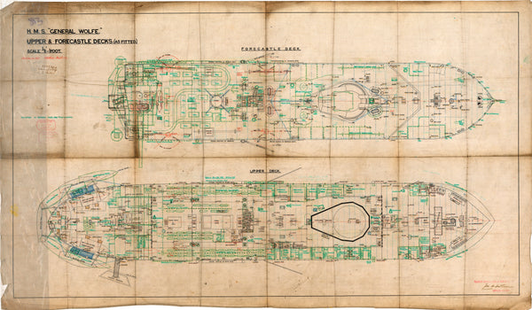 Upper deck & forecastle as fitted for HMS ‘General Wolfe'