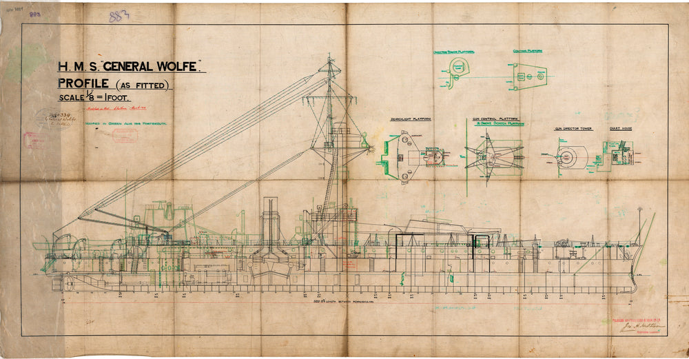 Inboard profile as fitted for HMS ‘General Wolfe'