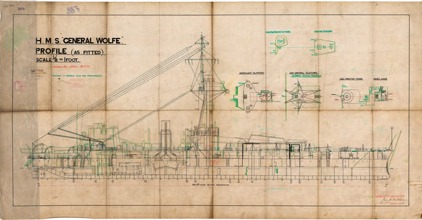 Inboard profile as fitted for HMS ‘General Wolfe'