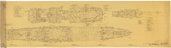 Superstructure & upper decks as fitted plan for HMS 'Ashanti'