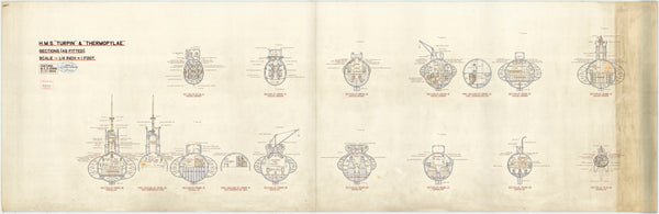 Sections as fitted for HMS 'Turpin' and 'Thermopylae