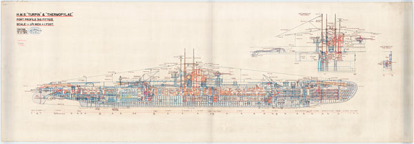 Port inboard profile as fitted for HMS 'Turpin' and 'Thermopylae'