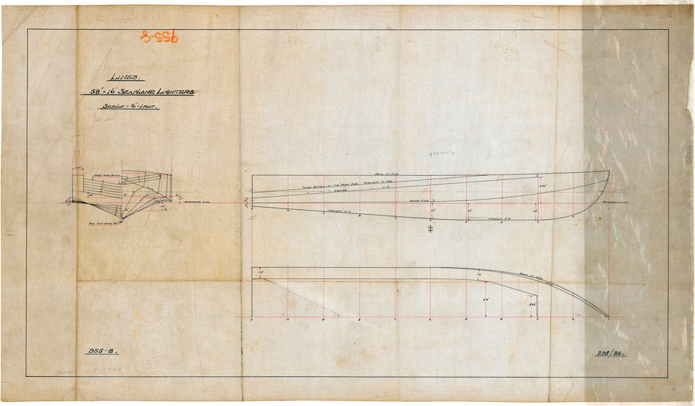 Lines plan for H1-H4 (1917) Seaplane Lighters - 295/24