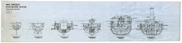 Aft Sections plan for HMS 'Sheffield'