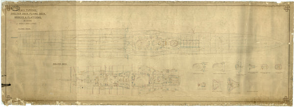 Flying DK & bridges plan for HMS 'Furious' (1916)