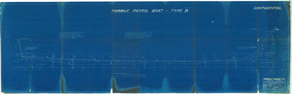 Plan for checking the assembly of the keel and stem of the Fairmile B-type motor launch