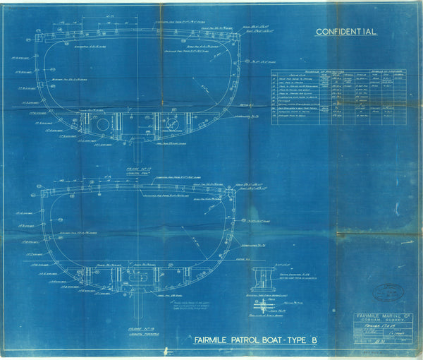 Fairmile B-type motor launch. Frames 17 and 19