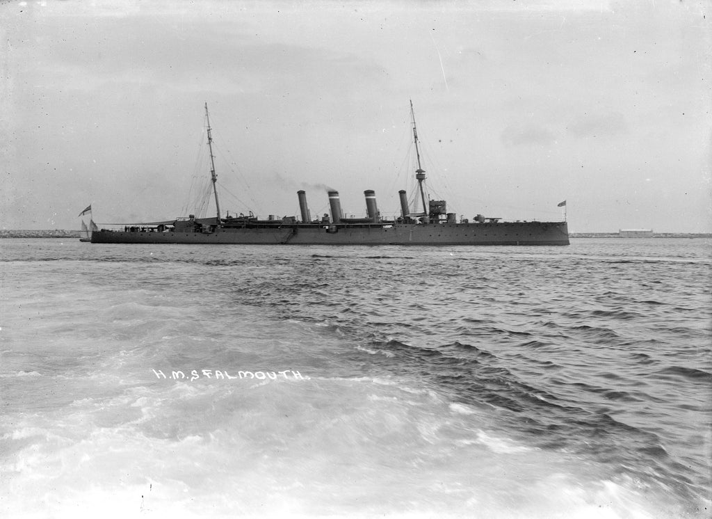 Detail of A starboard broadside view of 'Falmouth' (1910) by unknown