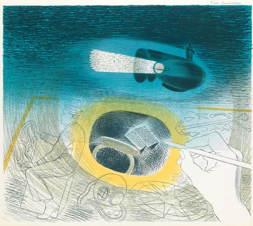 Detail of The Submarine Series: Submerged submarine by Eric Ravilious