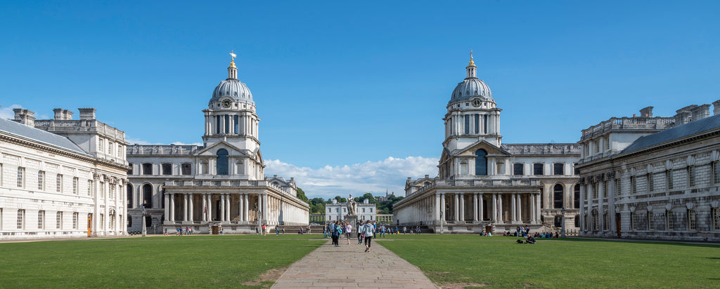 Detail of The grounds of the Old Royal Naval College towards the Queen's House and the Royal Observatory, Greenwich, London by National Maritime Museum