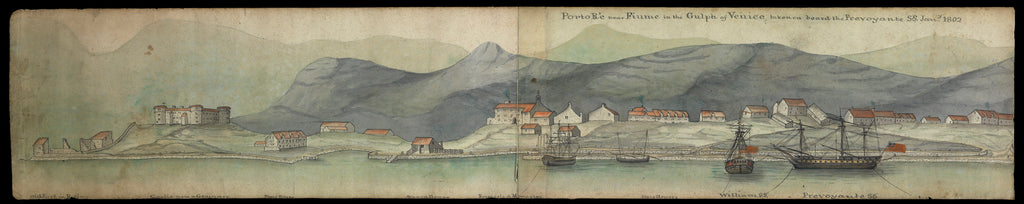 Detail of Porto R'e near Fiume in the gulph of Venice taken on board the Prevoyante S.S. January 1802 by British School