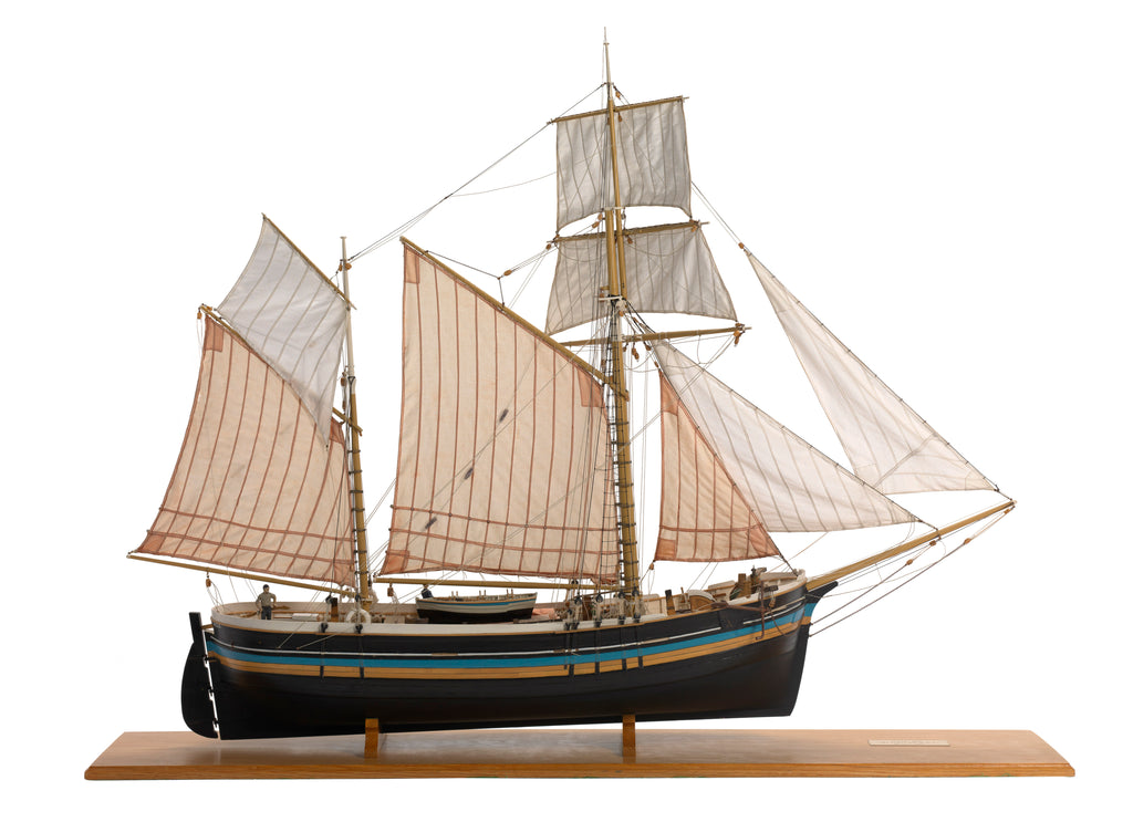 Detail of Model of East coast Billyboy ‘Blue Jacket' Built in 1860. Starboard broadside by Alistair Brown