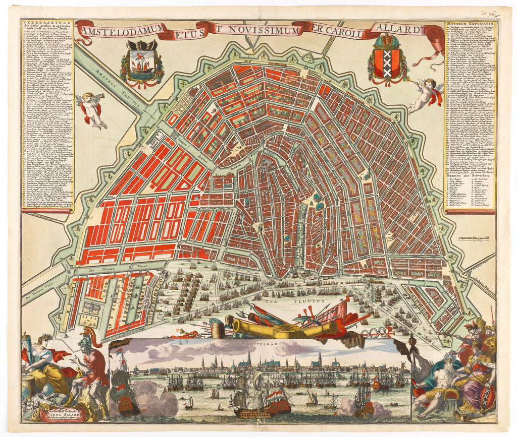 Detail of Map of Amsterdam with inset view by Carel Allardt