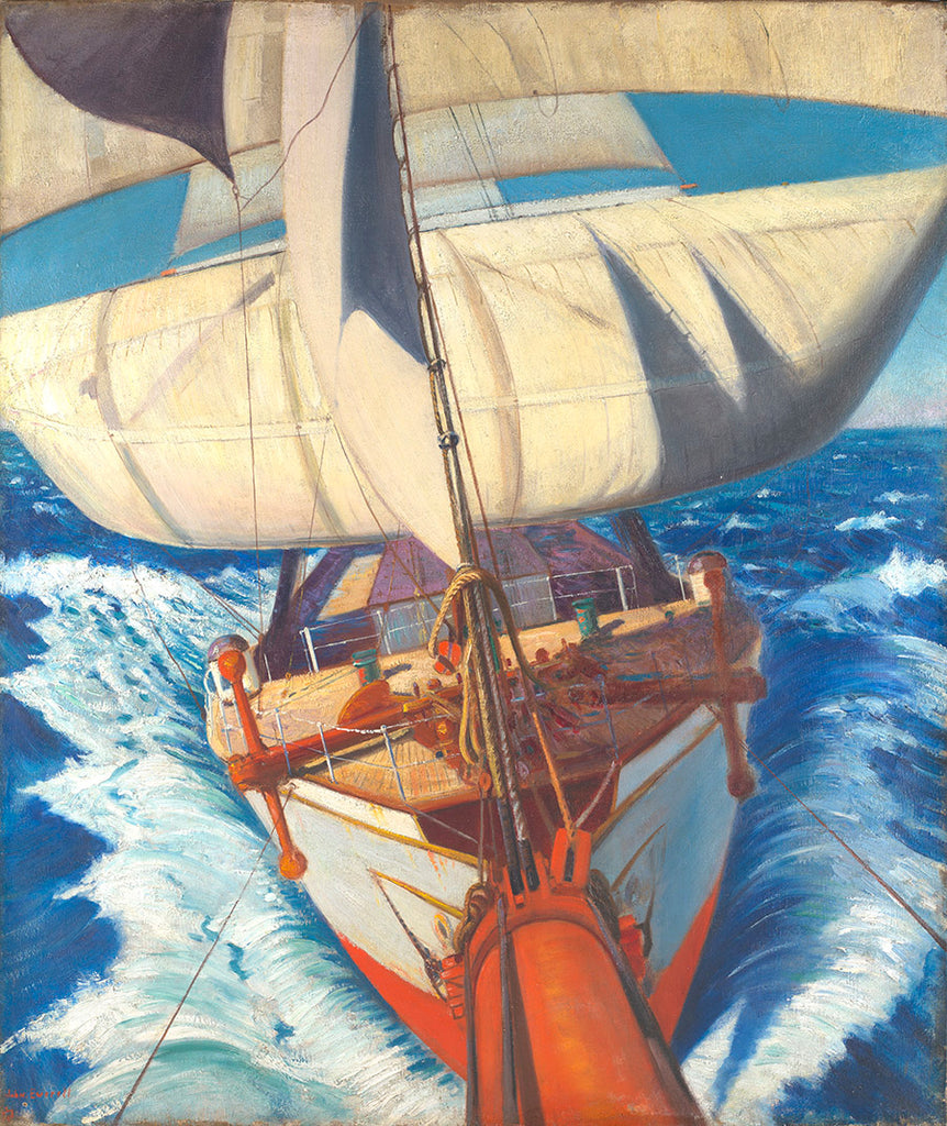 Detail of The barque 'Birkdale', view aft from the bowsprit by 