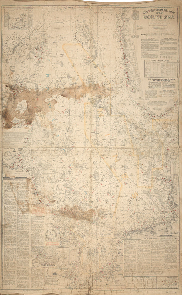 Close's fishermen's chart of the North Sea. posters & prints by Albert ...
