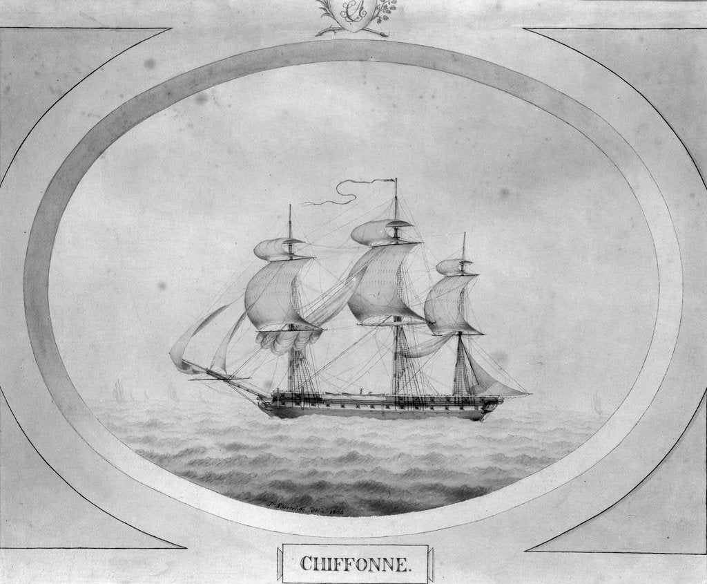 Detail of 'Chiffonne', the ship Charles Adam took from the French at the Seychelles Islands by John Shertcliffe