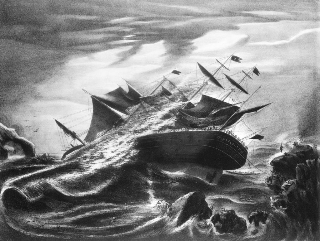 Detail of Wreck of the 'Atlantic' off Mars Head, Nova Scotia April 1 1873 by J. Soloman