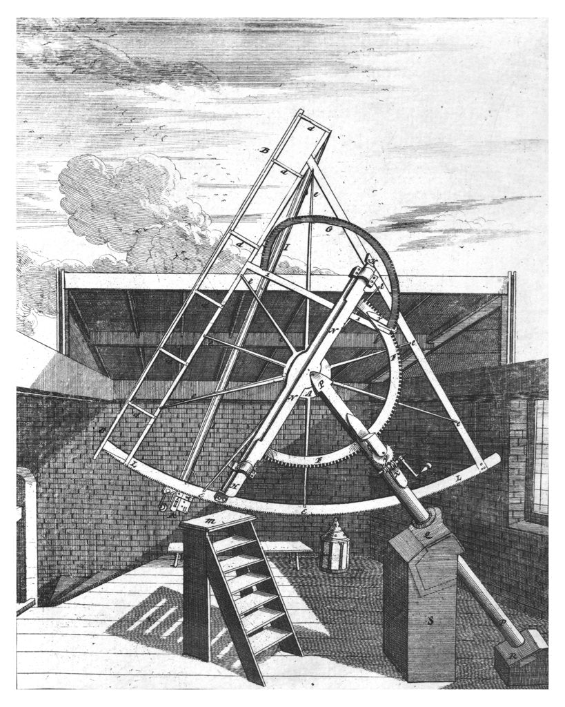Detail of Flamsteed's 7-foot equatorial telescope by Edward Sylvester