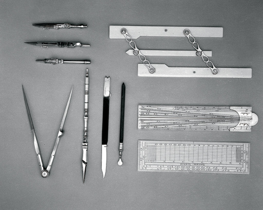 Detail of Drawing instrument set by Dollond