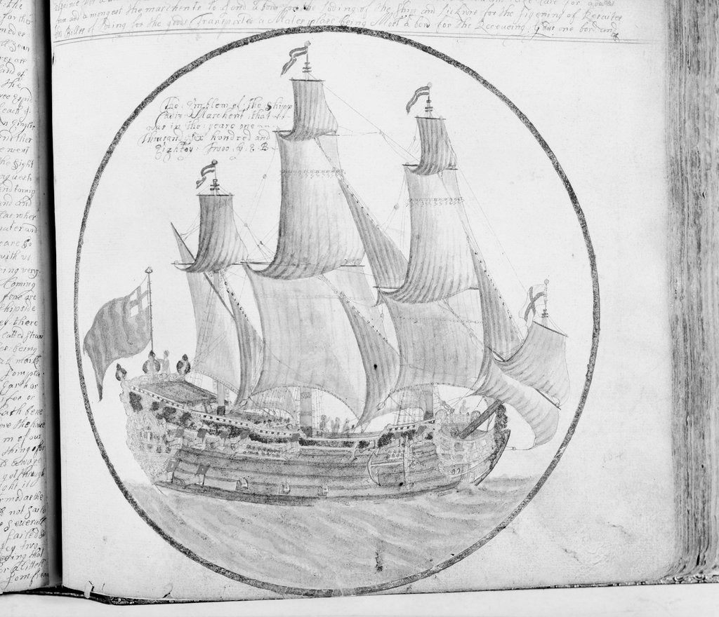 Detail of Plate from the journal of Edward Barlow, made 1695-1703 by Edward Barlow