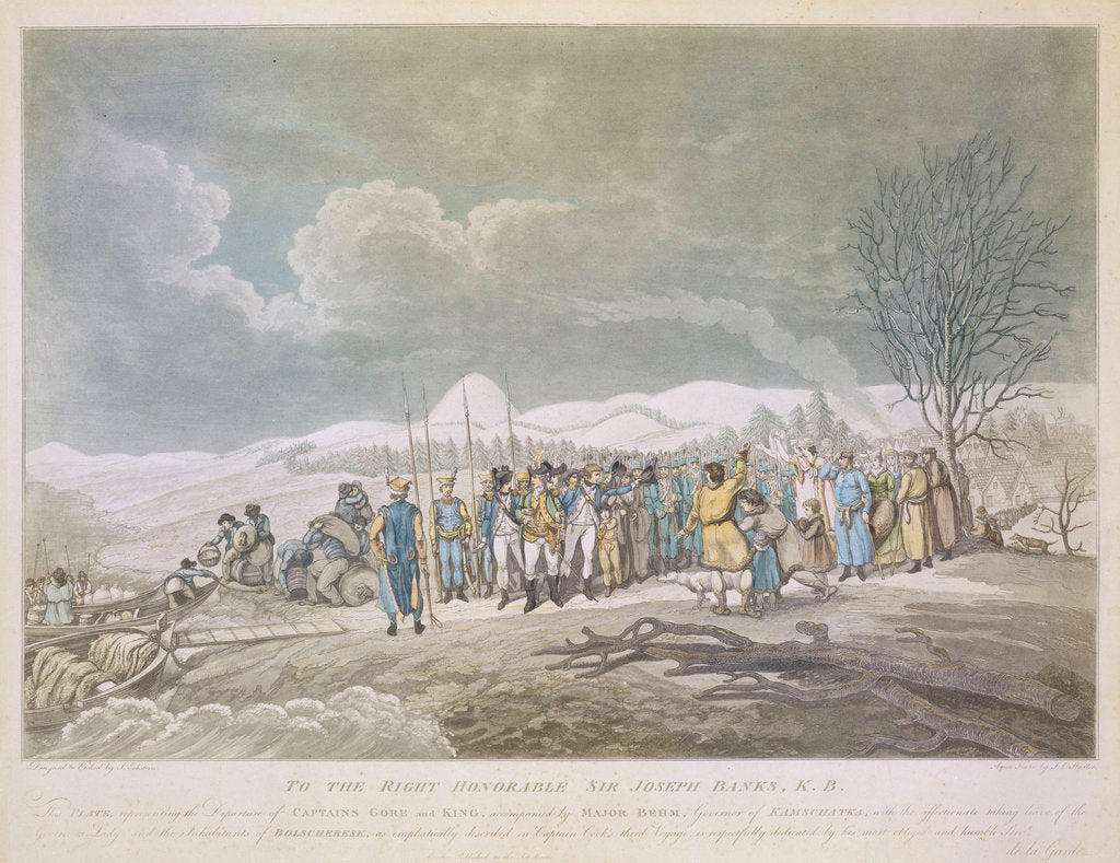 Detail of Captains Gore and King leaving Kamtschatka, 1779 by Johann Eckstein