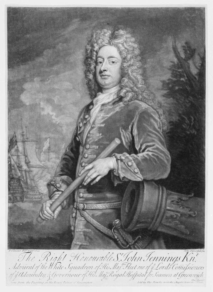 Detail of Admiral Sir John Jennings by Godfrey Kneller