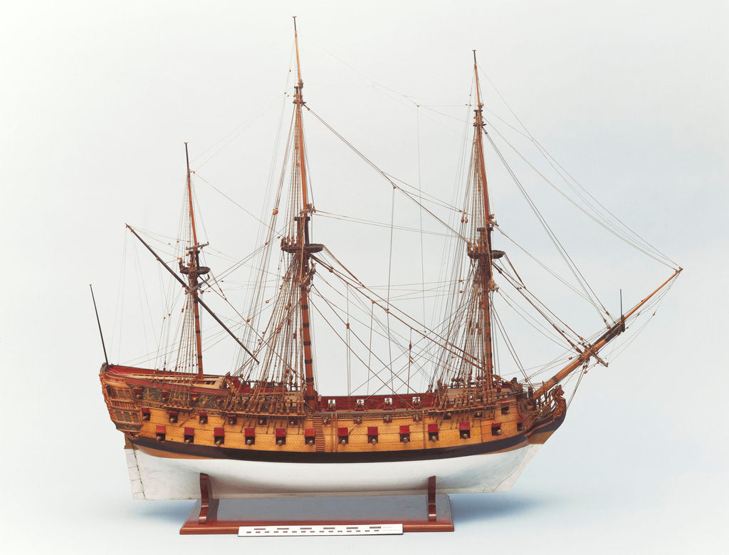 Detail of 'Centurion' (1732), starboard broadside by Benjamin Slade