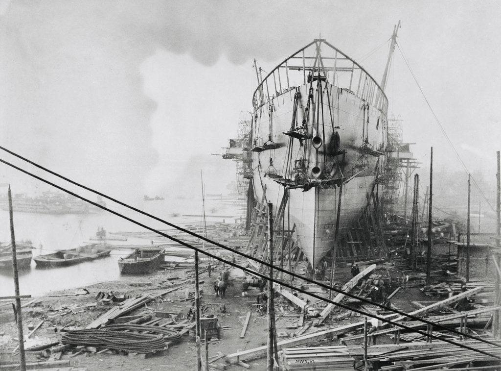 Detail of 'Great Eastern' under construction at Blackwall, 1858 by Robert Howlett